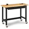 48-inch Wicker and Iron Workbench with 500 lbs Capacity and Smooth-Rolling Wheels